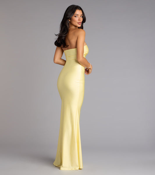 Cheryl Strapless Slit Mermaid Dress