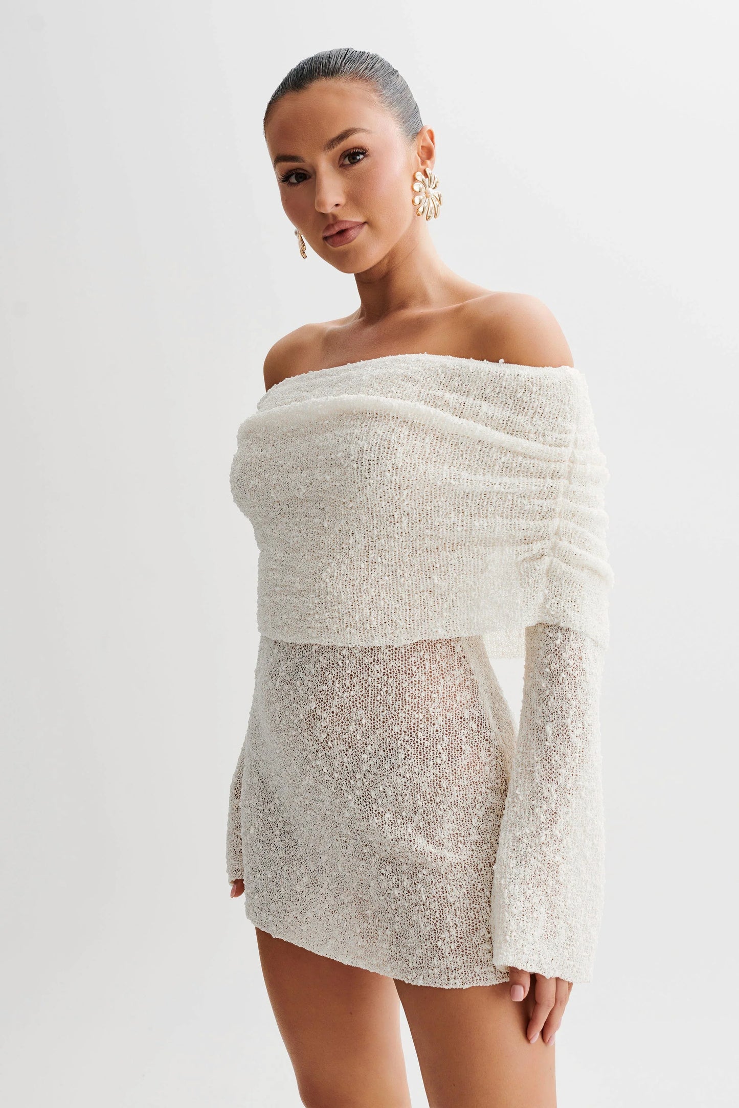 WrapMuse™ – Off-Shoulder Knit Dress