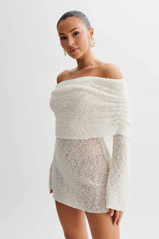 WrapMuse™ – Off-Shoulder Knit Dress