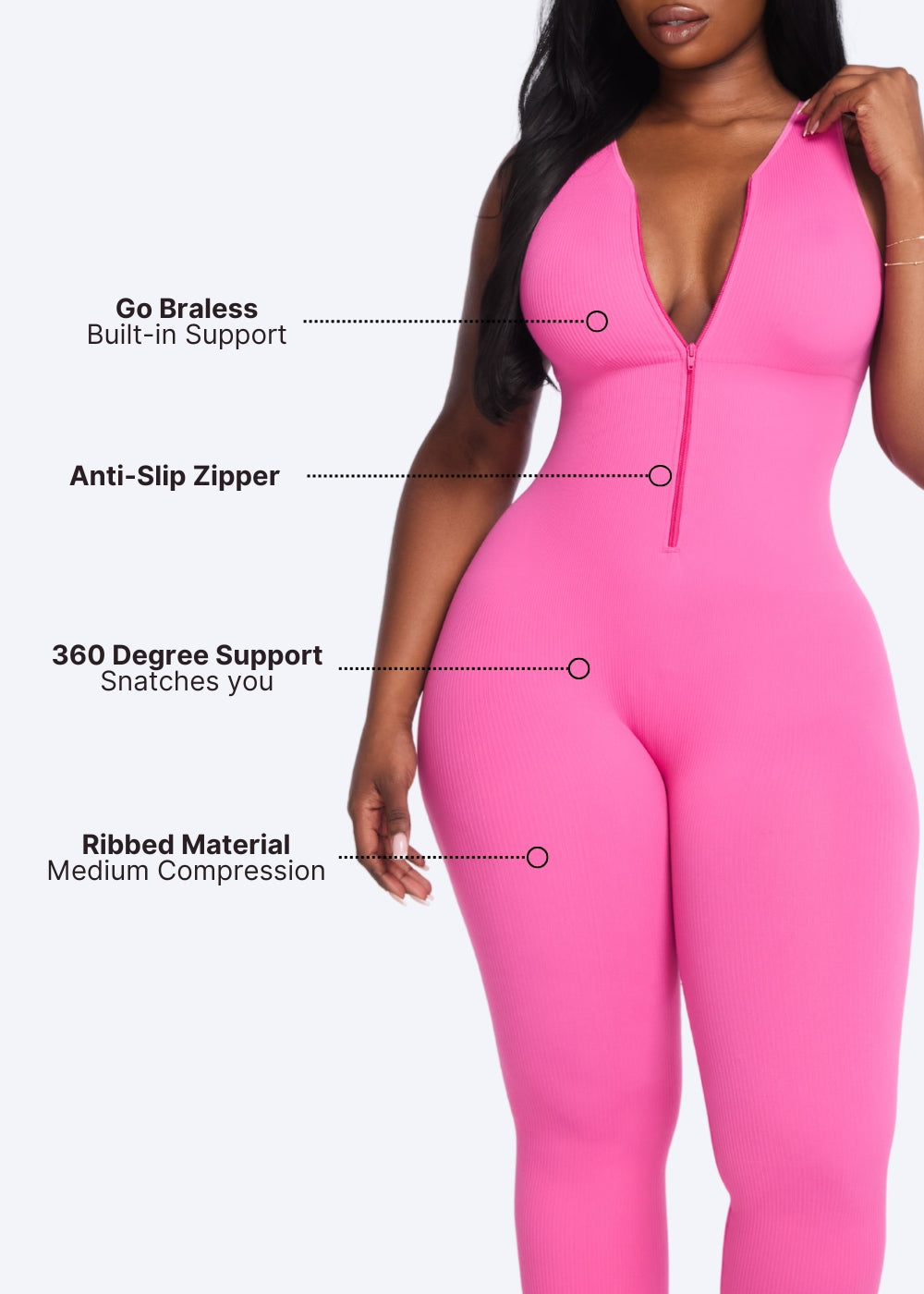 SNATCHBODY™ Front Zip Jumpsuit