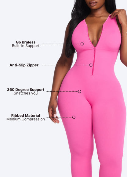 SNATCHBODY™ Front Zip Jumpsuit