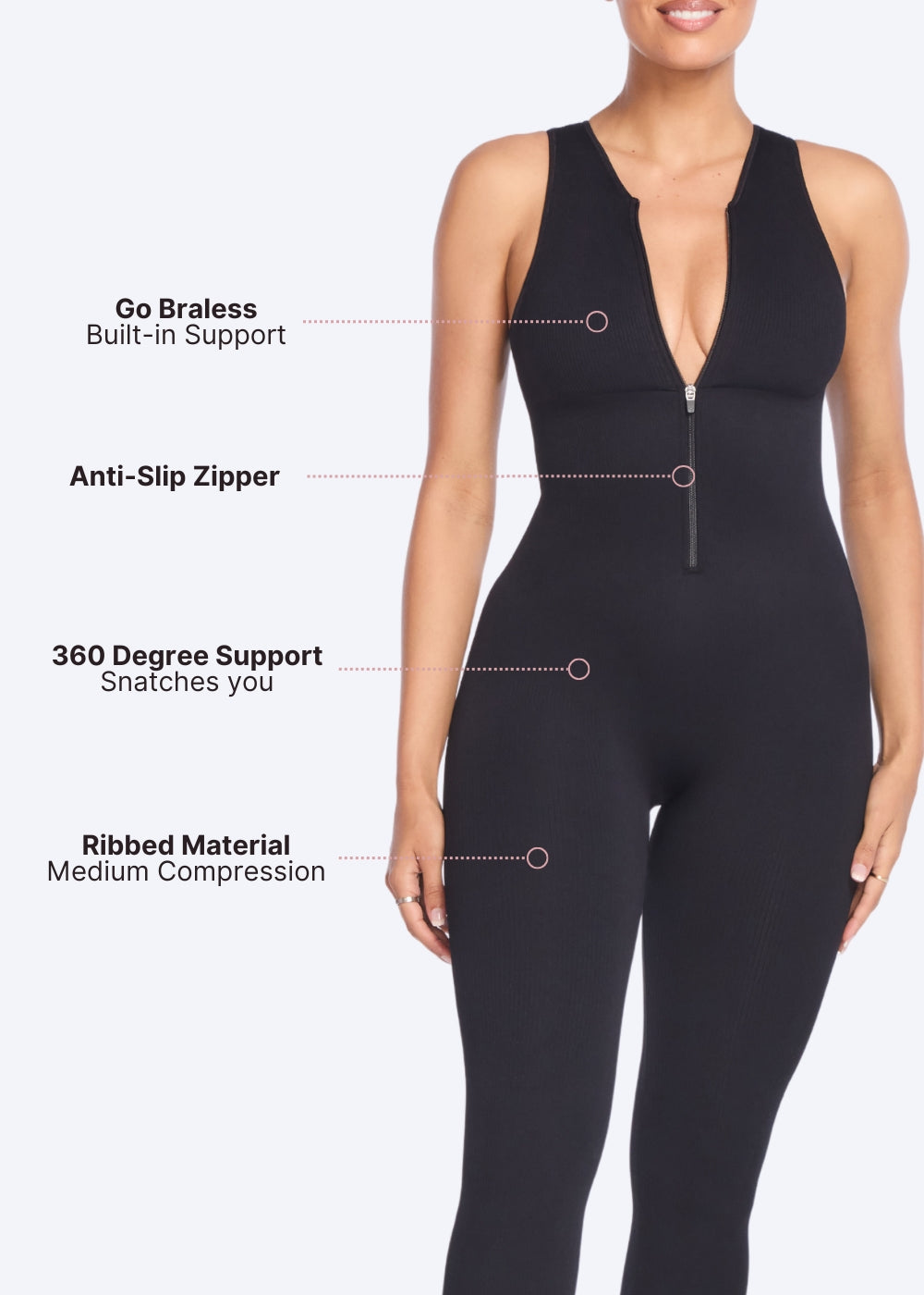 SNATCHBODY™ Front Zip Jumpsuit