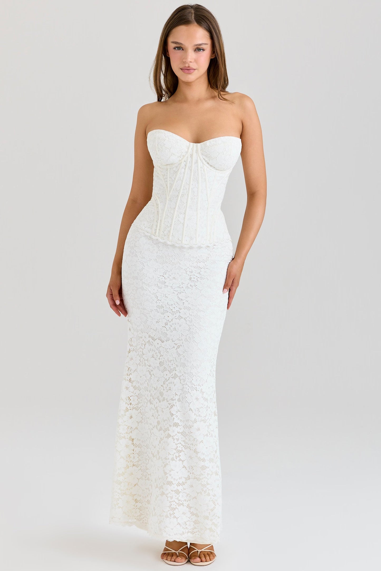 Ivory Corset Maxi Dress